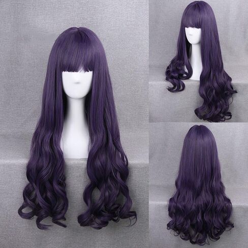 TKK APE Halloween Costume Cosplay Wig Lolita Natural Straight Wavy 31.5 Inch Long Wig Purple Wig Women's Mid Long Wig for Daily Use/TV or Film Character Cosplay/Party/Performance in Saudi Arabia
