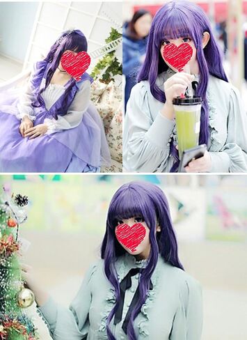 TKK APE Halloween Costume Cosplay Wig Lolita Natural Straight Wavy 31.5 Inch Long Wig Purple Wig Women's Mid Long Wig for Daily Use/TV or Film Character Cosplay/Party/Performance in Saudi Arabia