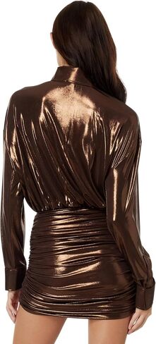 Norma Kamali Women's Oversized Bf Nk Shirt Shirred Bottom Mini Dress in Saudi Arabia