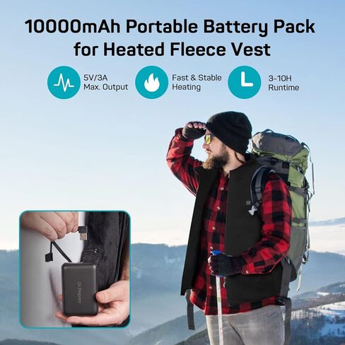 قم بإعداد سترة الصوف المُدفأة مقاس XL وحزمة بنك الطاقة بسعة 10000 مللي أمبير في الساعة in Kuwait
