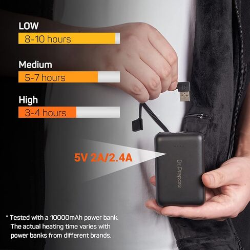 قم بإعداد سترة الصوف المُدفأة مقاس XL وحزمة بنك الطاقة بسعة 10000 مللي أمبير في الساعة in Kuwait