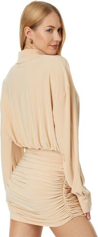 Norma Kamali Women's Oversized Bf Nk Shirt Shirred Bottom Mini Dress in Saudi Arabia