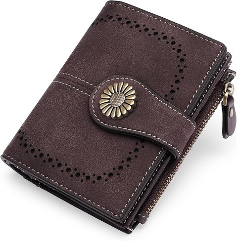 SENDEFN Small Womens Wallet Leather Bifold Card Holder RFID Blocking with Zipper Coin Pocket in Kuwait