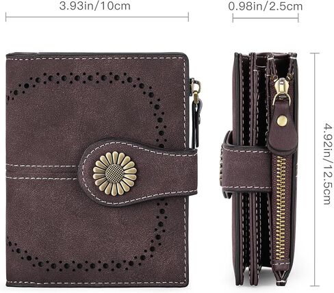 SENDEFN Small Womens Wallet Leather Bifold Card Holder RFID Blocking with Zipper Coin Pocket in Kuwait