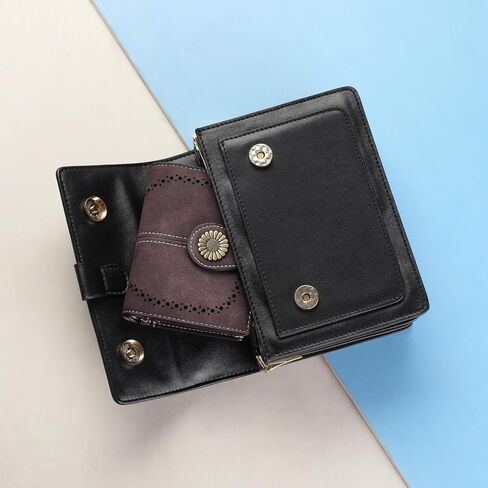 SENDEFN Small Womens Wallet Leather Bifold Card Holder RFID Blocking with Zipper Coin Pocket in Kuwait