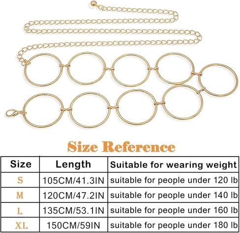 Heyjoin Waist Chain for Women Metal Body Link Belly Chain for Dress Jeans in Kuwait