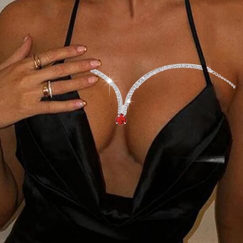 Tgirls حجر الراين الصدر سلاسل مثير كريستال بيكيني الصدرية سلسلة سباركلي الصدر قوس الصدرية الجسم سلسلة بيكيني مجوهرات الجسم للنساء والفتيات in Saudi Arabia