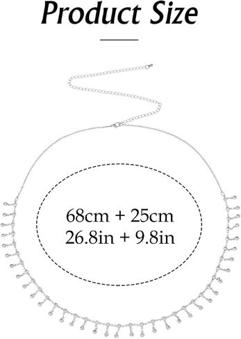 PUSCOBSY Layered Waist Belt Chain Gold Metal Dress Belt Belly Chains Long Tassel Body Chain Jewelry for Women and Girls in Saudi Arabia