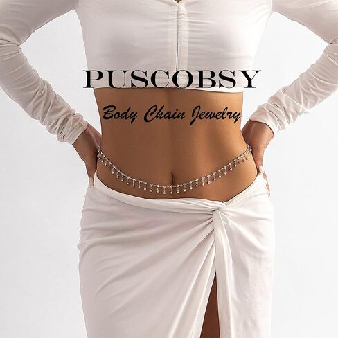 PUSCOBSY Layered Waist Belt Chain Gold Metal Dress Belt Belly Chains Long Tassel Body Chain Jewelry for Women and Girls in Saudi Arabia