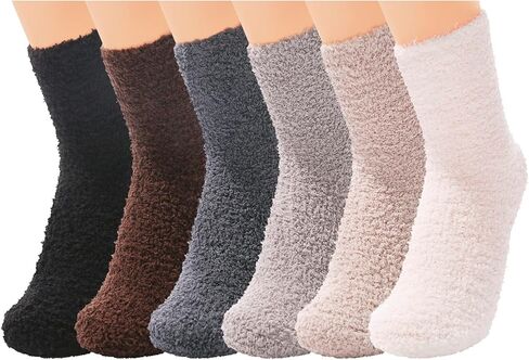 Fuzzy Socks for Women Warm Soft Fluffy Socks Comfy Slipper Cozy Socks Microfiber Plush Socks for Winter Home Sleep Gifts in Kuwait