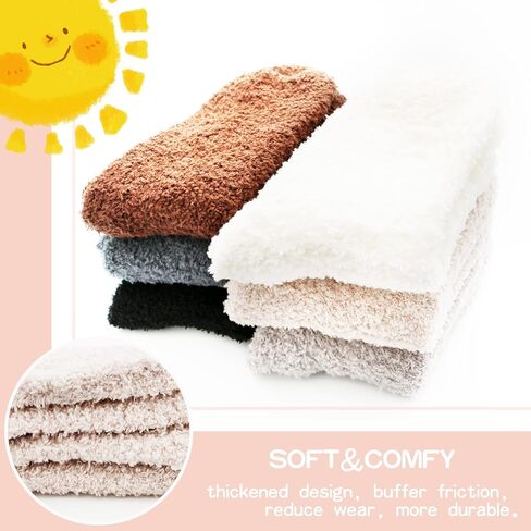 Fuzzy Socks for Women Warm Soft Fluffy Socks Comfy Slipper Cozy Socks Microfiber Plush Socks for Winter Home Sleep Gifts in Kuwait