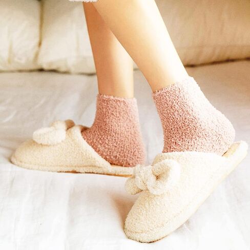 Fuzzy Socks for Women Warm Soft Fluffy Socks Comfy Slipper Cozy Socks Microfiber Plush Socks for Winter Home Sleep Gifts in Kuwait