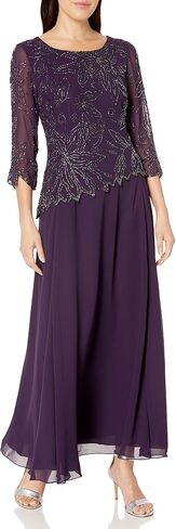 J Kara Women's Petite Floral Beaded Gown in Kuwait