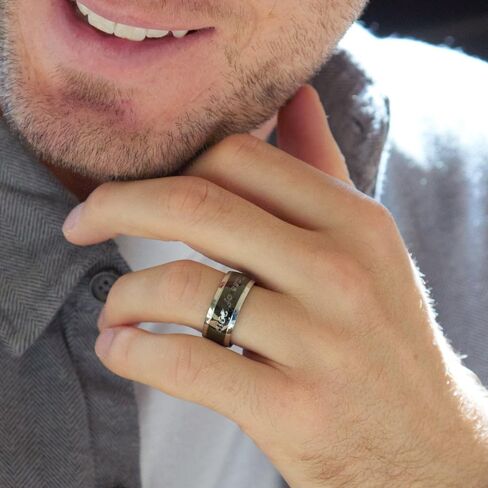 Custom Engraved 3/8" Wide Black & Silver Stainless Steel Men's Graduation Class Ring (ring sizes 9 to 13) - Personalized Class Ring for Men - Graduation Gift for Him - Men's Rings - Valentine's Day in Saudi Arabia