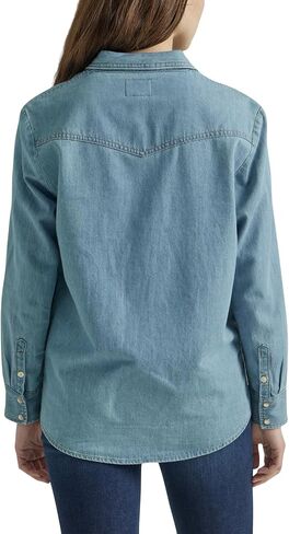 Wrangler Women's Boyfriend Denim Snap Closure Shirt in Saudi Arabia