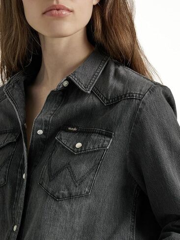 Wrangler Women's Boyfriend Denim Snap Closure Shirt in Saudi Arabia