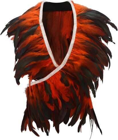 Miuco Feather Cape Shawl for Women Feather Boa Ribbon for Game Gothic Party Halloween Costume Cosplay Scarves in Saudi Arabia