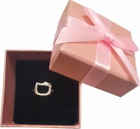 حلقة كيتي مطلية بالفضة من Xerial Kawaii، حلقة هريرة مفتوحة قابلة للتعديل، حلقات قطة لطيفة، هدية مجوهرات للفتيات الصديقات والنساء in Kuwait