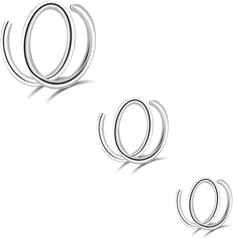 16G/18G/20G Implant Grade Titanium Nose Ring CZ Daith Jewelry Cartilage Earrings Hoops 6-12mm, ASTM F136 Titanium Helix Rook Tragus Lip Septum Rings Hypoallergenic Piercing Jewelry for Women Men in Kuwait