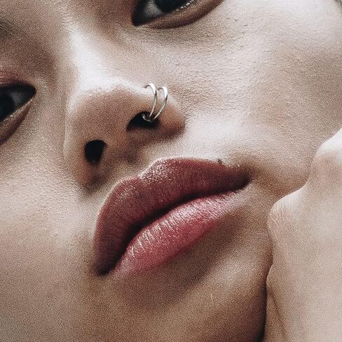 16G/18G/20G Implant Grade Titanium Nose Ring CZ Daith Jewelry Cartilage Earrings Hoops 6-12mm, ASTM F136 Titanium Helix Rook Tragus Lip Septum Rings Hypoallergenic Piercing Jewelry for Women Men in Kuwait