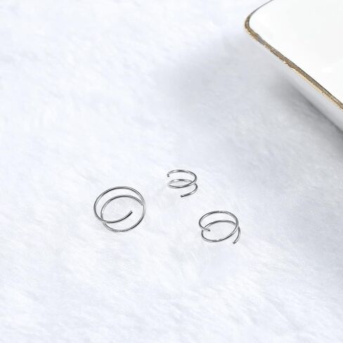 16G/18G/20G Implant Grade Titanium Nose Ring CZ Daith Jewelry Cartilage Earrings Hoops 6-12mm, ASTM F136 Titanium Helix Rook Tragus Lip Septum Rings Hypoallergenic Piercing Jewelry for Women Men in Kuwait