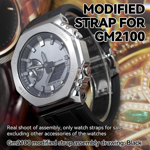 طقم MOD متوافق مع حزام الساعة المطاطي المعدل لساعة Casio للرجال G-SHOCK GM2100 GM-2100B مع أداة in Kuwait