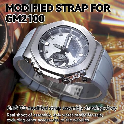 طقم MOD متوافق مع حزام الساعة المطاطي المعدل لساعة Casio للرجال G-SHOCK GM2100 GM-2100B مع أداة in Kuwait