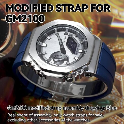 طقم MOD متوافق مع حزام الساعة المطاطي المعدل لساعة Casio للرجال G-SHOCK GM2100 GM-2100B مع أداة in Kuwait