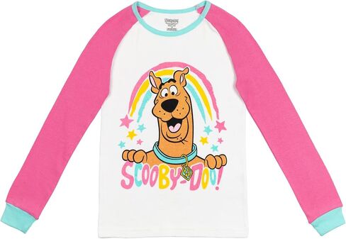 قميص بيجامة للفتيات الصغيرات من سكوبي دو وسروال بيجامة أبيض/متعدد الألوان 4T in Kuwait