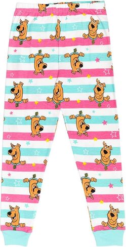 قميص بيجامة للفتيات الصغيرات من سكوبي دو وسروال بيجامة أبيض/متعدد الألوان 4T in Kuwait