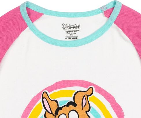 قميص بيجامة للفتيات الصغيرات من سكوبي دو وسروال بيجامة أبيض/متعدد الألوان 4T in Kuwait