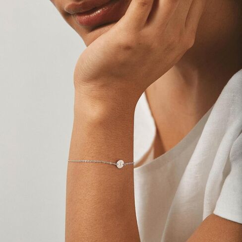 Personalized Initial Bracelet for Women, Stainless Steel Letters Bracelet Delicate Coin Dainty Disc Alphabet Charm Bracelet Monogram Name Bracelet for Girls in Saudi Arabia