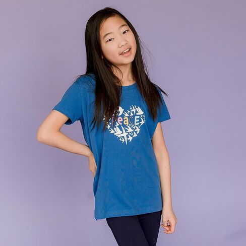 Mightly Girls' Scooped Neck Short Sleeve T Shirts | 100% Organic Cotton, Colorful Casual Stylish Clothes in Kuwait