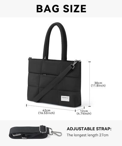 حقيبة يد منتفخة من Omnpak، حقائب كروس مبطنة للنساء مع حزام حمل مخفي، حقيبة كتف منتفخة من النايلون مع جيوب بسحاب، محفظة سوداء in Kuwait