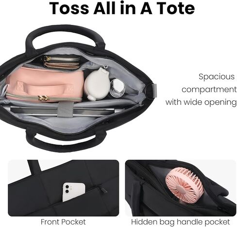 حقيبة يد منتفخة من Omnpak، حقائب كروس مبطنة للنساء مع حزام حمل مخفي، حقيبة كتف منتفخة من النايلون مع جيوب بسحاب، محفظة سوداء in Kuwait