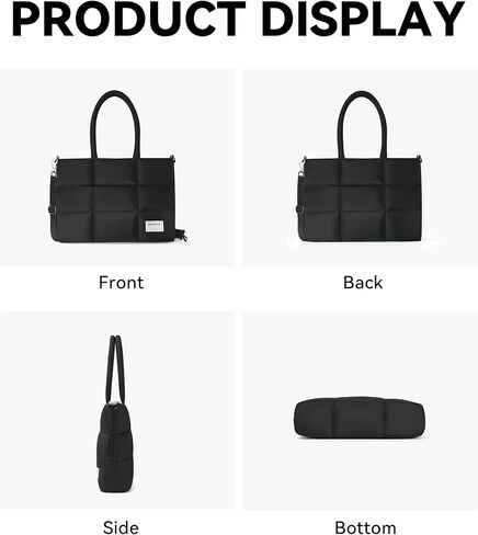 حقيبة يد منتفخة من Omnpak، حقائب كروس مبطنة للنساء مع حزام حمل مخفي، حقيبة كتف منتفخة من النايلون مع جيوب بسحاب، محفظة سوداء in Kuwait