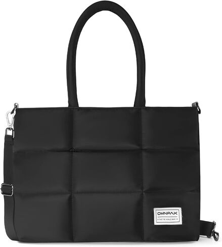 حقيبة يد منتفخة من Omnpak، حقائب كروس مبطنة للنساء مع حزام حمل مخفي، حقيبة كتف منتفخة من النايلون مع جيوب بسحاب، محفظة سوداء in Kuwait