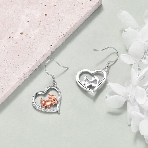 YAFEINI Axolotl Goat Gifts Sterling Silver Axolotl Goat Dangle Drop Earrings Heart Animal Jewelry for Women Girls in Saudi Arabia