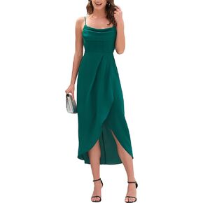 Brosloth Womens Wedding Guest Dresses High Low Wrap Smocked Midi Formal Dresses in Saudi Arabia