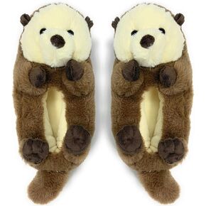 ooohyeah Kids Fuzzy Funny Animal Slippers, Cute Non-Slip Winter Warm House Shoes for Boys & Girls, Shoe Size 1-4