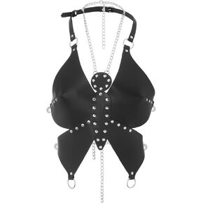 Navoky Punk جلد الجسم سلسلة فراشة أحزمة الصدر القوطية أحزمة الصدر قابل للتعديل حزام الجسم اكسسوارات الحفلات الهذيان للنساء in Kuwait