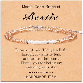 ASKRAIN Morse Code Bracelets for Women, Inspirational Funny Bead Wrap Bracelets Gifts for Best Friends Sister Her Women Female in Saudi Arabia