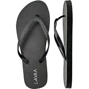 LAVRA Women's Flip Flops Bling Beach Summer Glitter Bridal Thong Sandals | Water Shoes Thong Sandal Slipper | Casual Rubber Shower Shoes Women