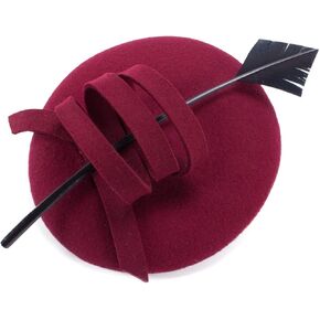 Ladies Curly Feather Felt Wool Fascinator Pillbox Tilt Cocktail Formal Hat A145