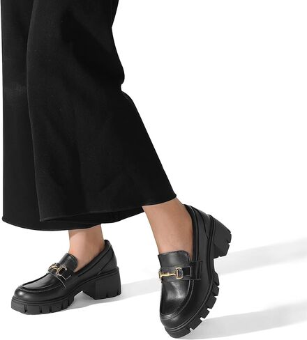 أحذية بدون كعب من DREAM PAIRS للنساء، أحذية بدون كعب مكتنزة ونعل سميك وأحذية كاجوال سهلة الارتداء in Kuwait