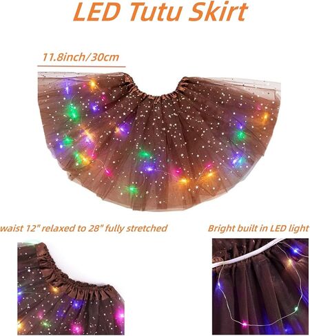 مجموعة أزياء الحيوانات مكونة من 5 قطع، زي الأسد وعصابة رأس وربطة رأس على شكل ذيل توتو لامعة وملصق وشم للفتيات في الهالوين in Kuwait