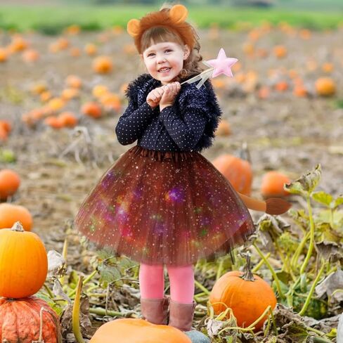 مجموعة أزياء الحيوانات مكونة من 5 قطع، زي الأسد وعصابة رأس وربطة رأس على شكل ذيل توتو لامعة وملصق وشم للفتيات في الهالوين in Kuwait