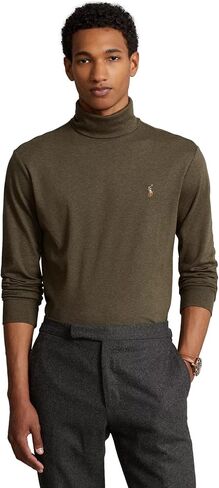 POLO RALPH LAUREN Mens Classic Fit Soft-Touch Turtleneck Longsleeve T-Shirt (M, WilsonOliveHtr) in Saudi Arabia