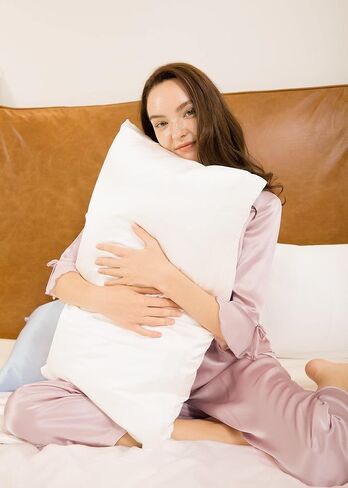 LilySilk Women's 100% Real Silk Pajamas Set V Neck 3/4 Long Sleeve 22 Momme Mulberry Silk Sleepwear in Kuwait