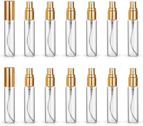 ZbFwmx 20 Pack Set 10ML Protable Refill Bulk Atomizer Spray Travel Perfume Bottle Hydrating Empty Bottle (Gold Caps) in Saudi Arabia